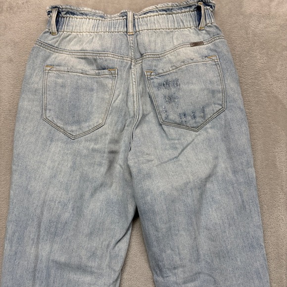 KanCan Jean Women 7/27 Darel Ultra High Rise Paperbag Mom Distressed Light Denim - Picture 11 of 16